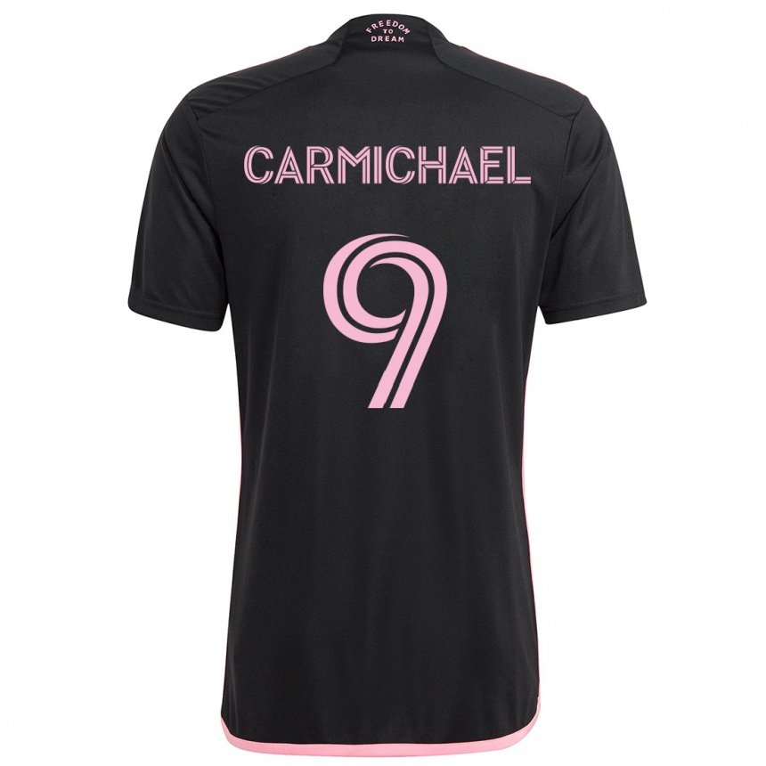 Gyermek Labdarúgás Ryan Carmichael #9 Fekete Idegenbeli Jersey 2024/25 Mez Póló Ing