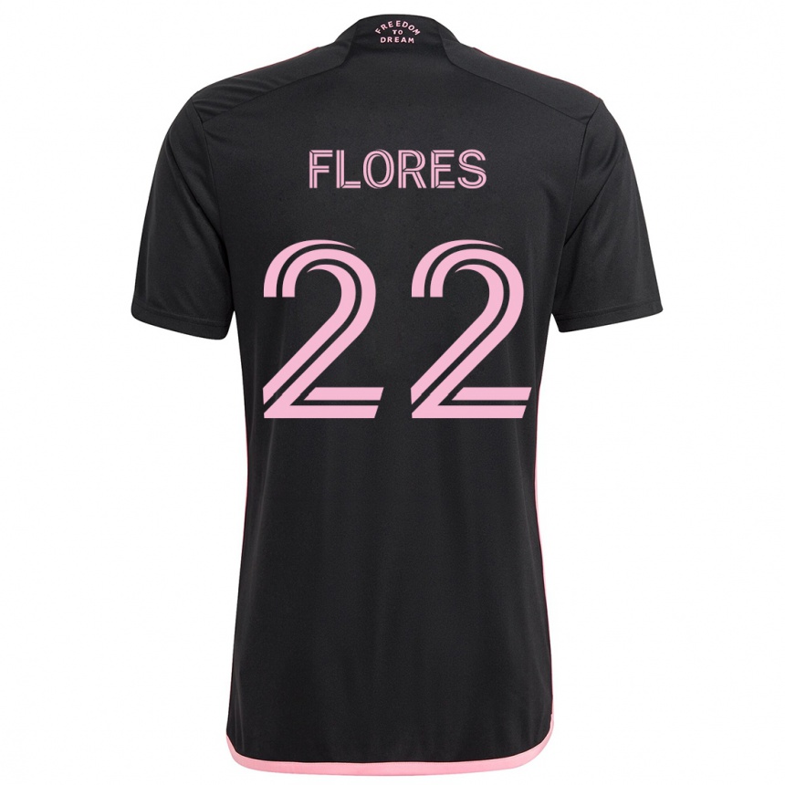 Gyermek Labdarúgás Alejandro Flores #22 Fekete Idegenbeli Jersey 2024/25 Mez Póló Ing