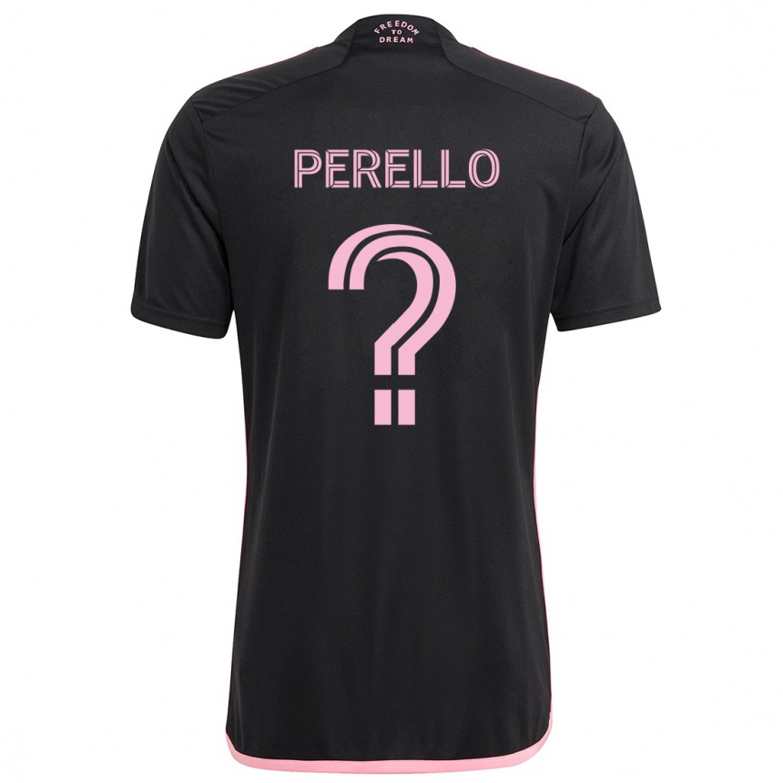 Gyermek Labdarúgás Sergio Perello #0 Fekete Idegenbeli Jersey 2024/25 Mez Póló Ing