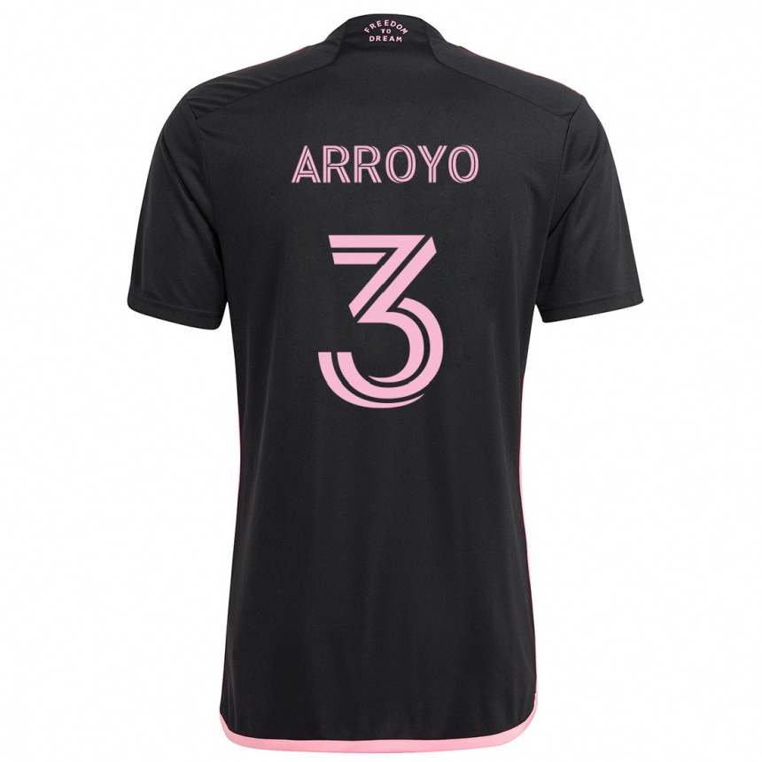 Gyermek Labdarúgás Dixon Arroyo #3 Fekete Idegenbeli Jersey 2024/25 Mez Póló Ing