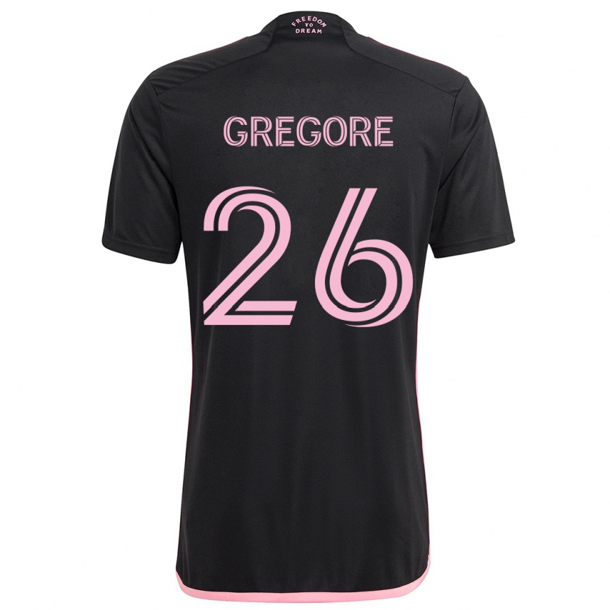 Gyermek Labdarúgás Gregore #26 Fekete Idegenbeli Jersey 2024/25 Mez Póló Ing