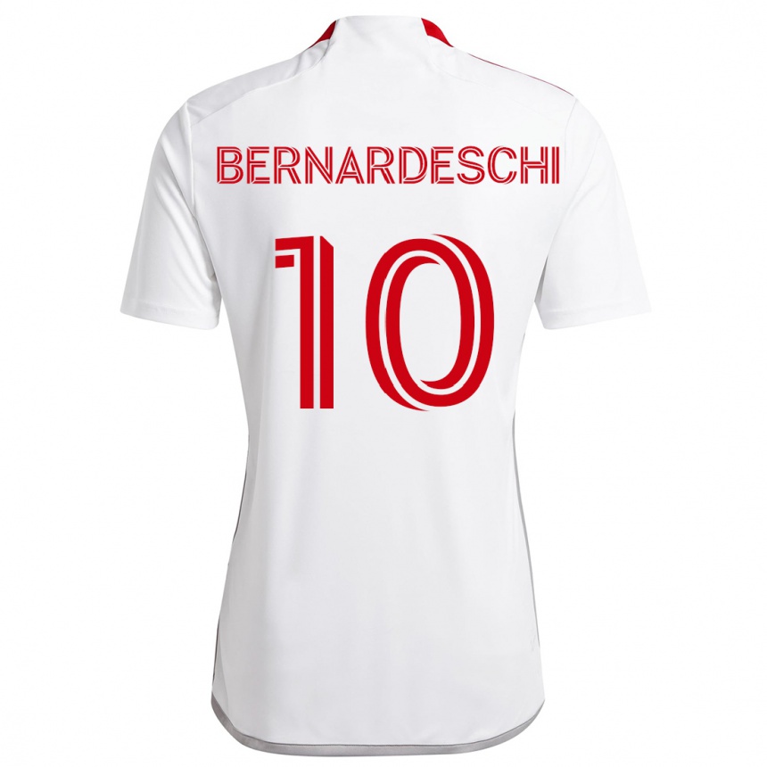 Gyermek Labdarúgás Federico Bernardeschi #10 Fehér Piros Idegenbeli Jersey 2024/25 Mez Póló Ing