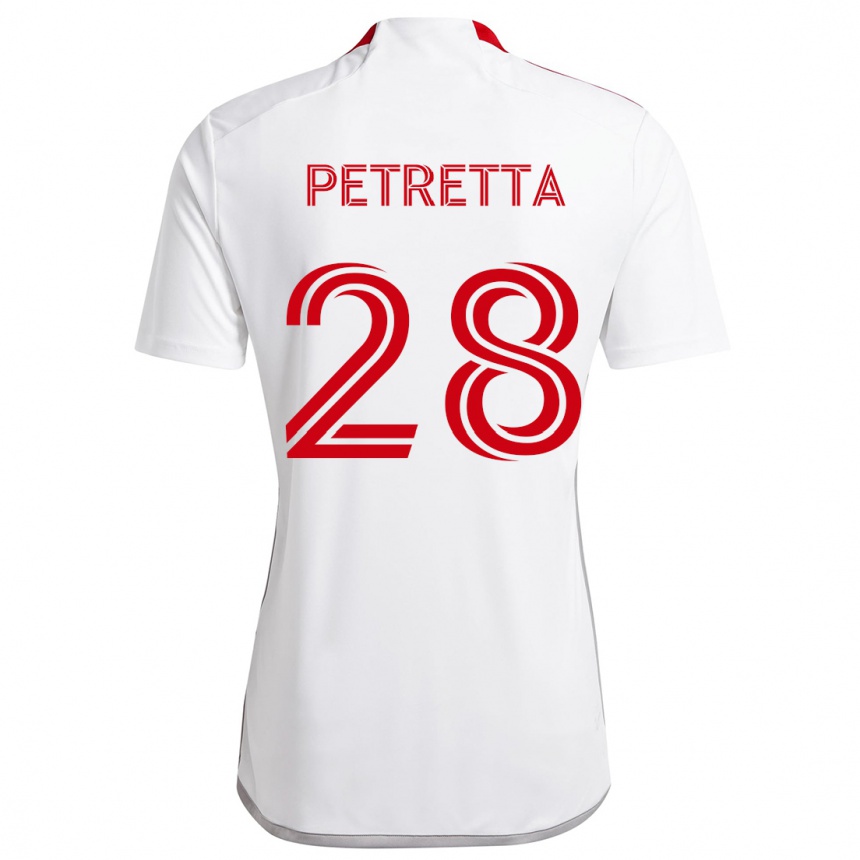 Gyermek Labdarúgás Raoul Petretta #28 Fehér Piros Idegenbeli Jersey 2024/25 Mez Póló Ing