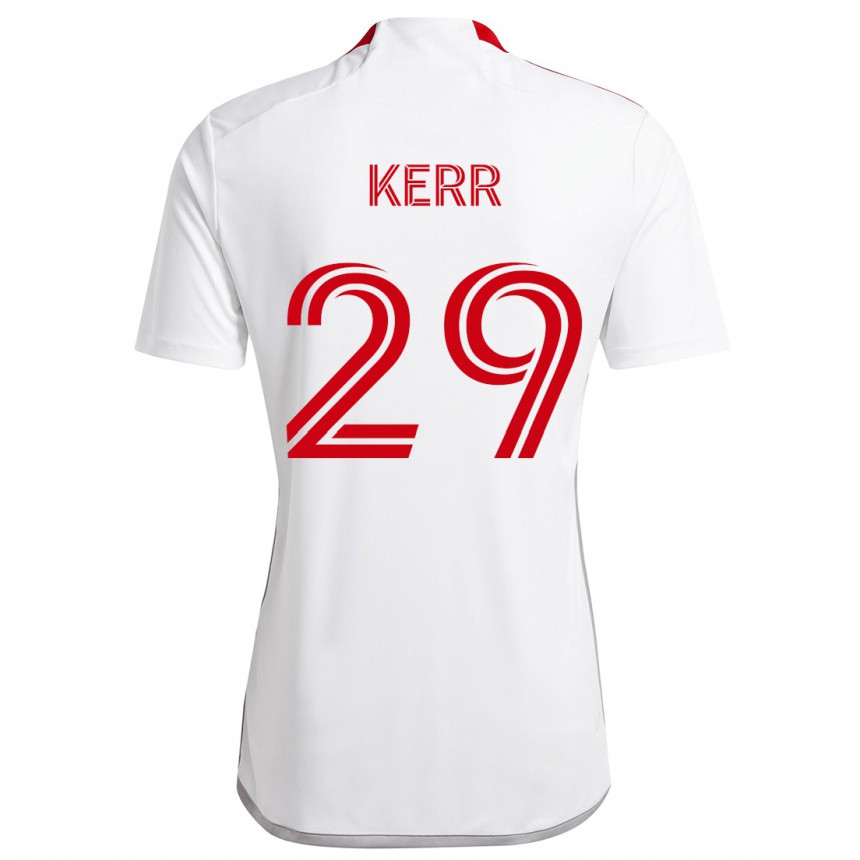 Gyermek Labdarúgás Deandre Kerr #29 Fehér Piros Idegenbeli Jersey 2024/25 Mez Póló Ing