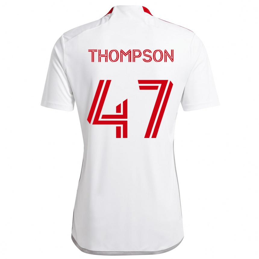 Gyermek Labdarúgás Kosi Thompson #47 Fehér Piros Idegenbeli Jersey 2024/25 Mez Póló Ing