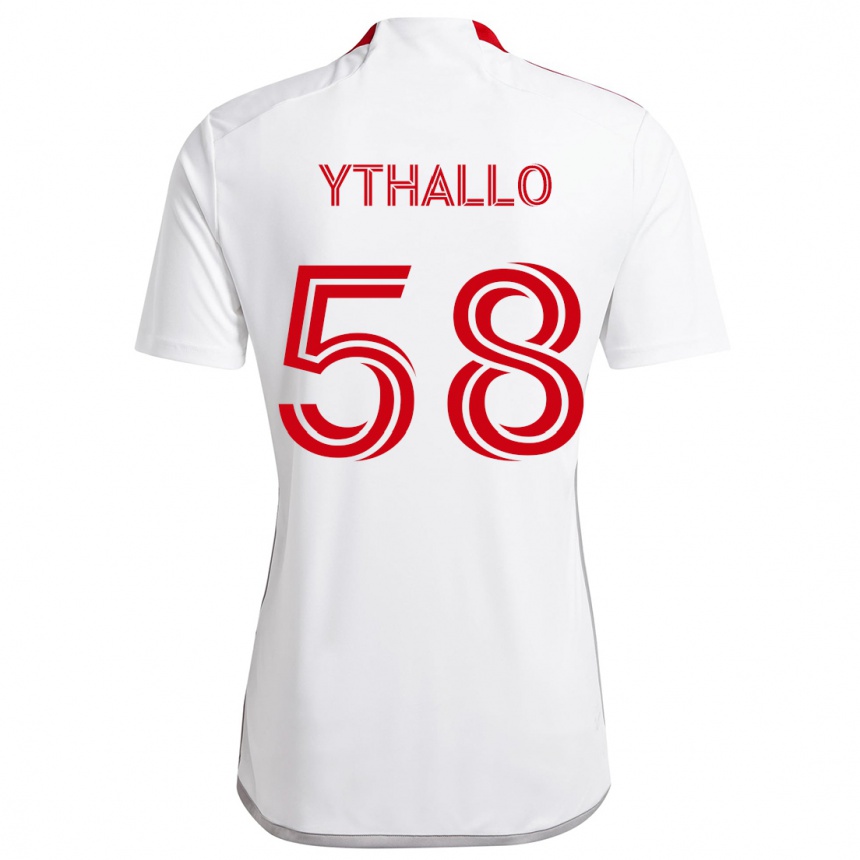 Gyermek Labdarúgás Ythallo #58 Fehér Piros Idegenbeli Jersey 2024/25 Mez Póló Ing