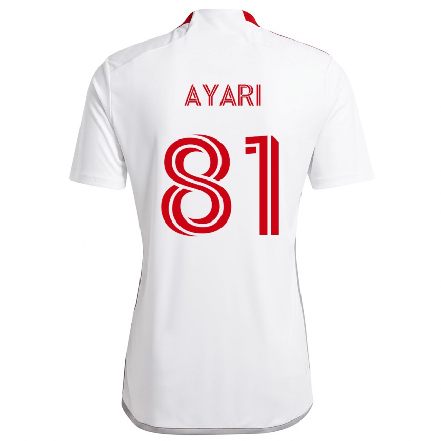 Gyermek Labdarúgás Hassan Ayari #81 Fehér Piros Idegenbeli Jersey 2024/25 Mez Póló Ing