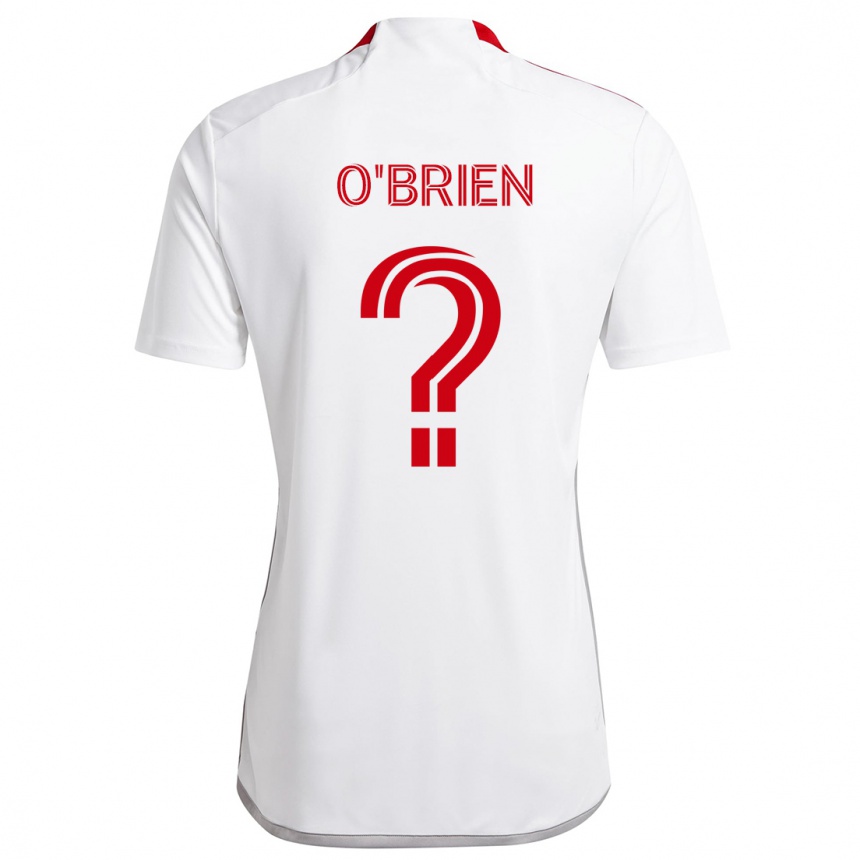 Gyermek Labdarúgás Alexander O'brien #0 Fehér Piros Idegenbeli Jersey 2024/25 Mez Póló Ing