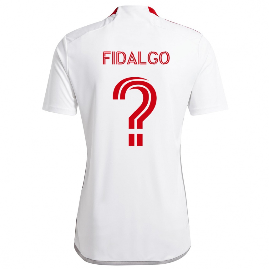 Gyermek Labdarúgás James Fidalgo #0 Fehér Piros Idegenbeli Jersey 2024/25 Mez Póló Ing