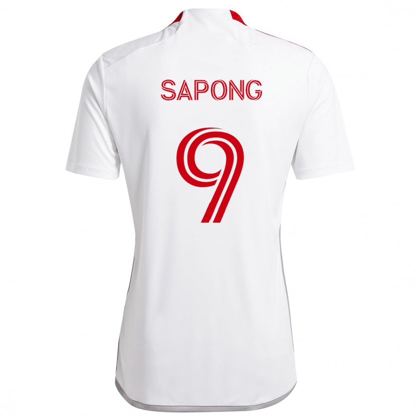 Gyermek Labdarúgás C.j. Sapong #9 Fehér Piros Idegenbeli Jersey 2024/25 Mez Póló Ing