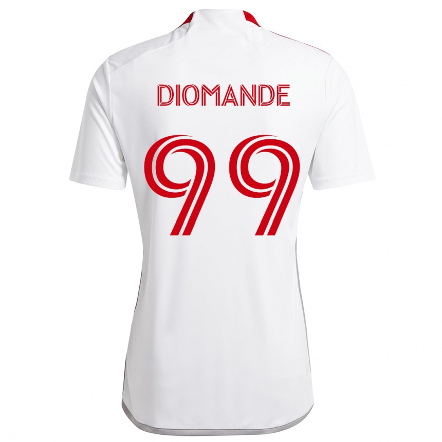 Gyermek Labdarúgás Adama Diomande #99 Fehér Piros Idegenbeli Jersey 2024/25 Mez Póló Ing