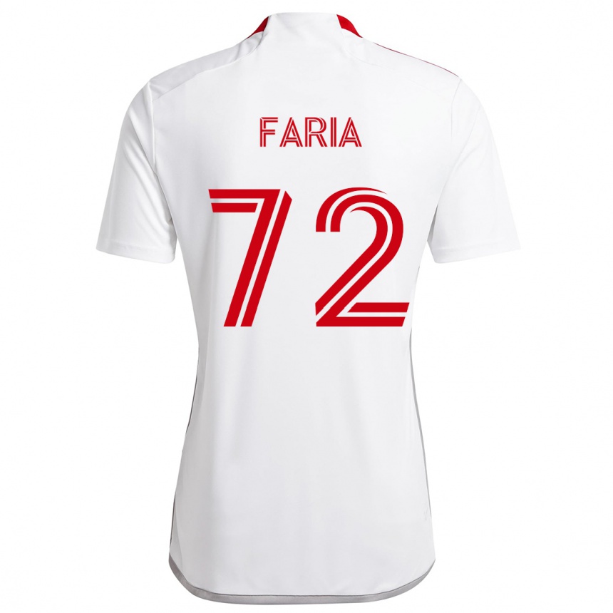 Gyermek Labdarúgás Jordan Faria #72 Fehér Piros Idegenbeli Jersey 2024/25 Mez Póló Ing