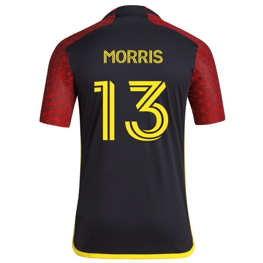 Gyermek Labdarúgás Jordan Morris #13 Piros Fekete Idegenbeli Jersey 2024/25 Mez Póló Ing