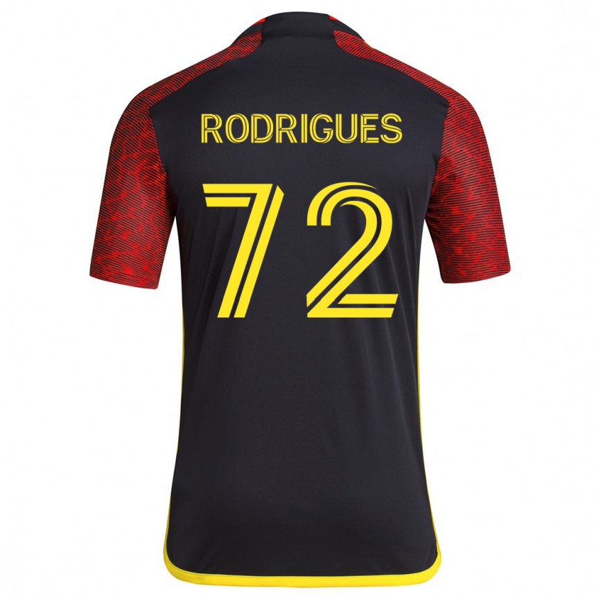 Gyermek Labdarúgás Braudílio Rodrigues #72 Piros Fekete Idegenbeli Jersey 2024/25 Mez Póló Ing