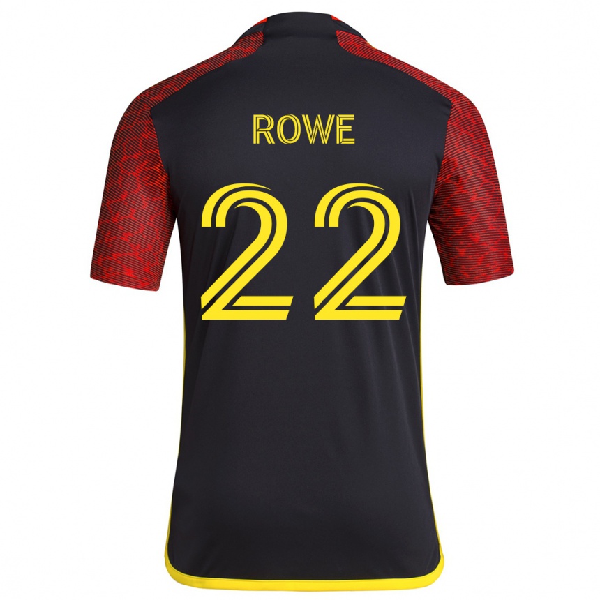 Gyermek Labdarúgás Kelyn Rowe #22 Piros Fekete Idegenbeli Jersey 2024/25 Mez Póló Ing