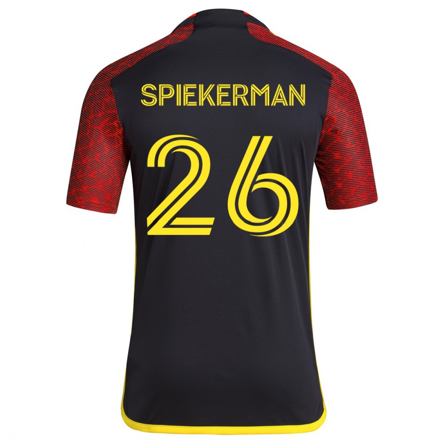 Gyermek Labdarúgás Stephanie Spiekerman #26 Piros Fekete Idegenbeli Jersey 2024/25 Mez Póló Ing