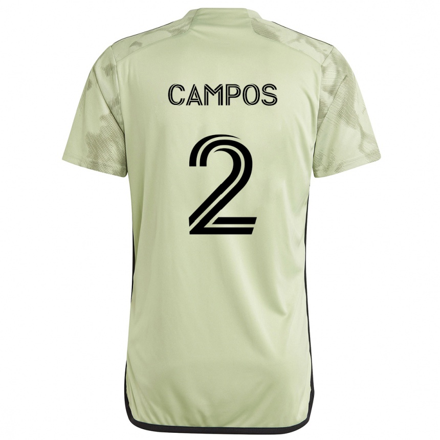 Gyermek Labdarúgás Omar Campos #2 Világos Zöld Idegenbeli Jersey 2024/25 Mez Póló Ing