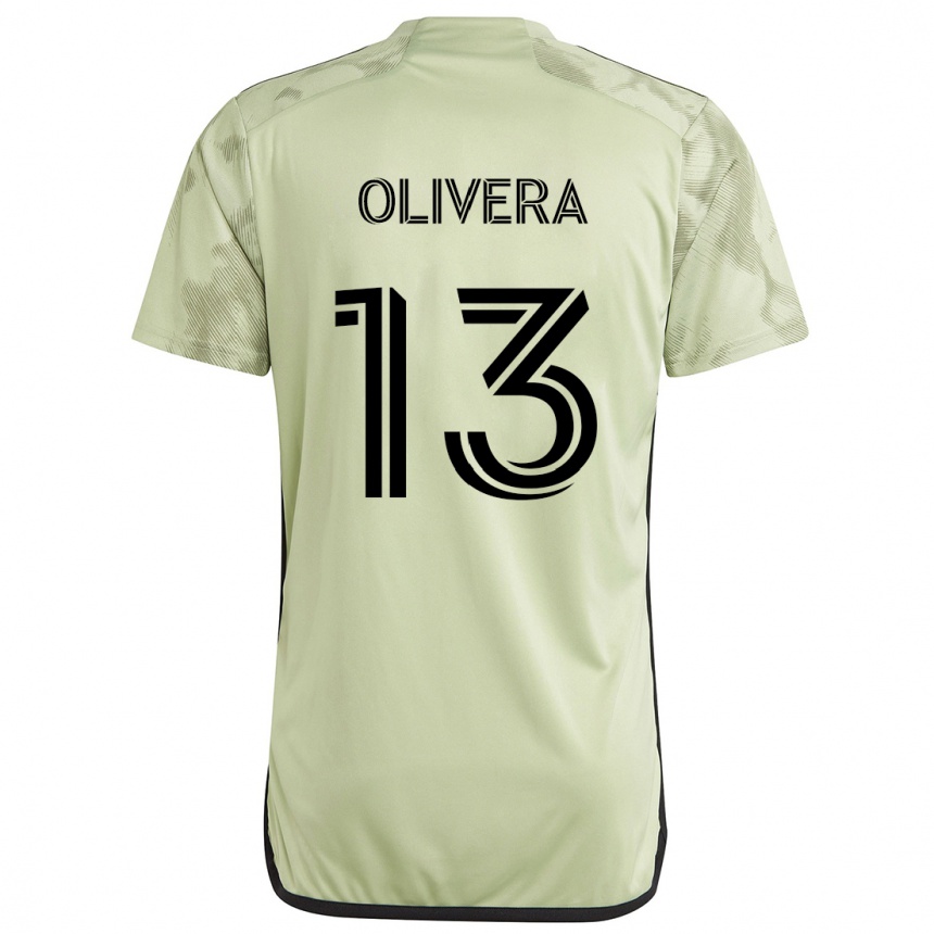 Gyermek Labdarúgás Cristian Olivera #13 Világos Zöld Idegenbeli Jersey 2024/25 Mez Póló Ing