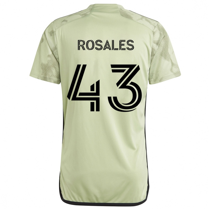 Gyermek Labdarúgás Diego Rosales #43 Világos Zöld Idegenbeli Jersey 2024/25 Mez Póló Ing