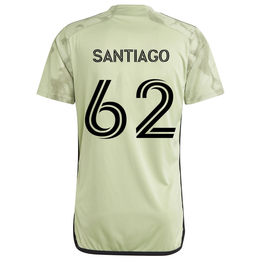 Gyermek Labdarúgás Joshua Santiago #62 Világos Zöld Idegenbeli Jersey 2024/25 Mez Póló Ing