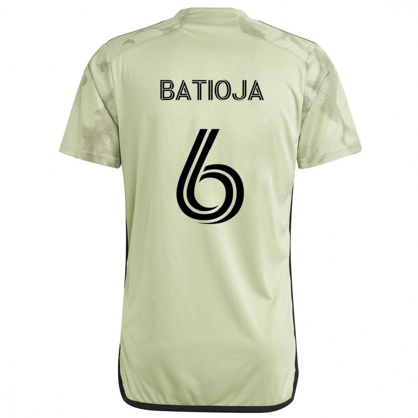 Gyermek Labdarúgás Jeremy Batioja #6 Világos Zöld Idegenbeli Jersey 2024/25 Mez Póló Ing