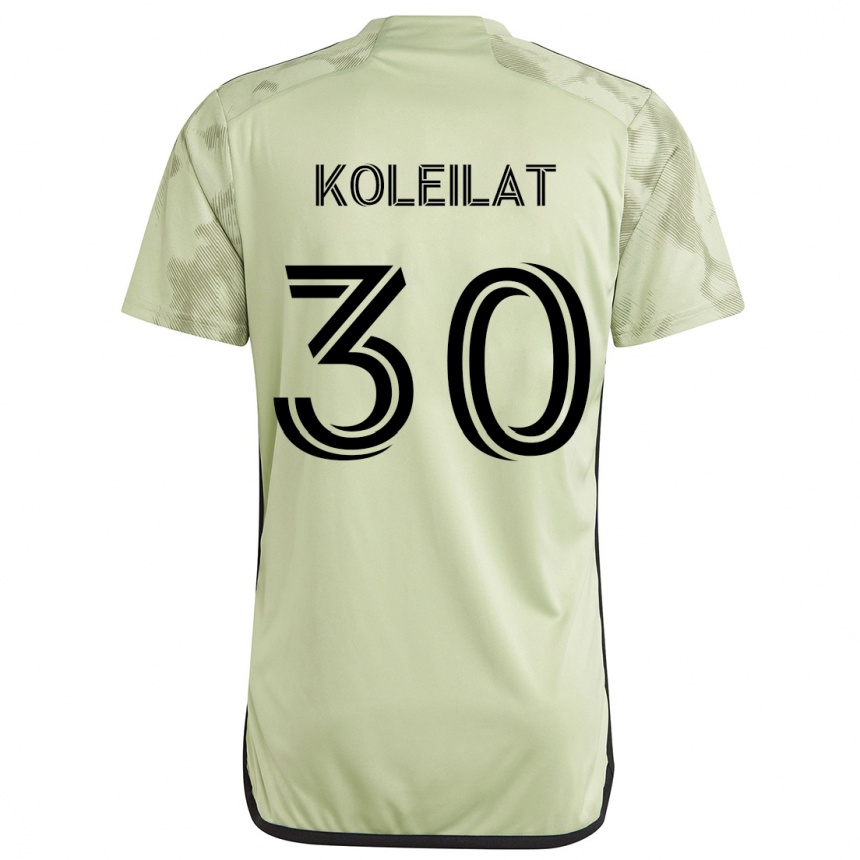 Gyermek Labdarúgás Jassem Koleilat #30 Világos Zöld Idegenbeli Jersey 2024/25 Mez Póló Ing