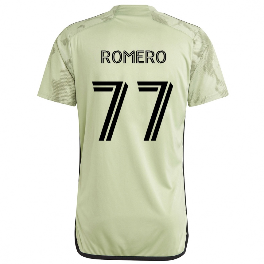 Gyermek Labdarúgás Alexander Romero #77 Világos Zöld Idegenbeli Jersey 2024/25 Mez Póló Ing