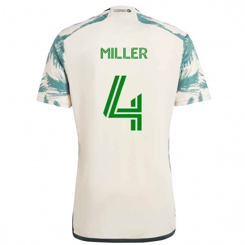 Gyermek Labdarúgás Kamal Miller #4 Bézs Barna Idegenbeli Jersey 2024/25 Mez Póló Ing