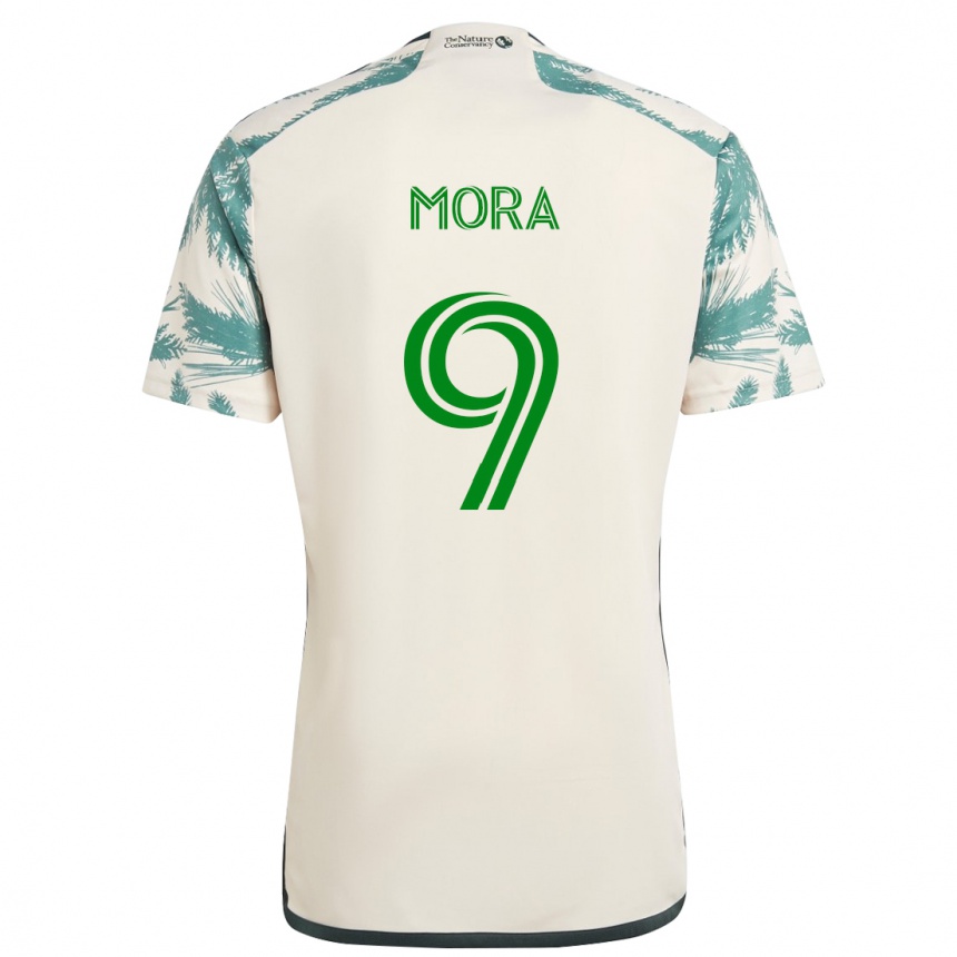 Gyermek Labdarúgás Felipe Mora #9 Bézs Barna Idegenbeli Jersey 2024/25 Mez Póló Ing