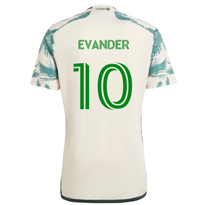 Gyermek Labdarúgás Evander #10 Bézs Barna Idegenbeli Jersey 2024/25 Mez Póló Ing