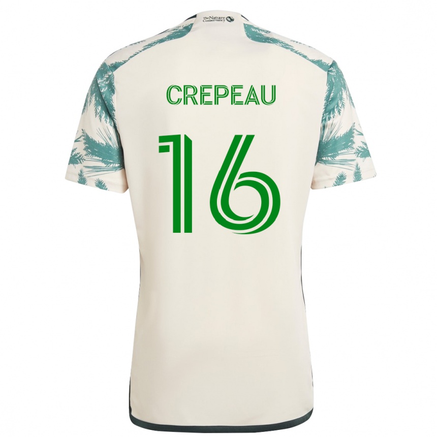 Gyermek Labdarúgás Maxime Crépeau #16 Bézs Barna Idegenbeli Jersey 2024/25 Mez Póló Ing