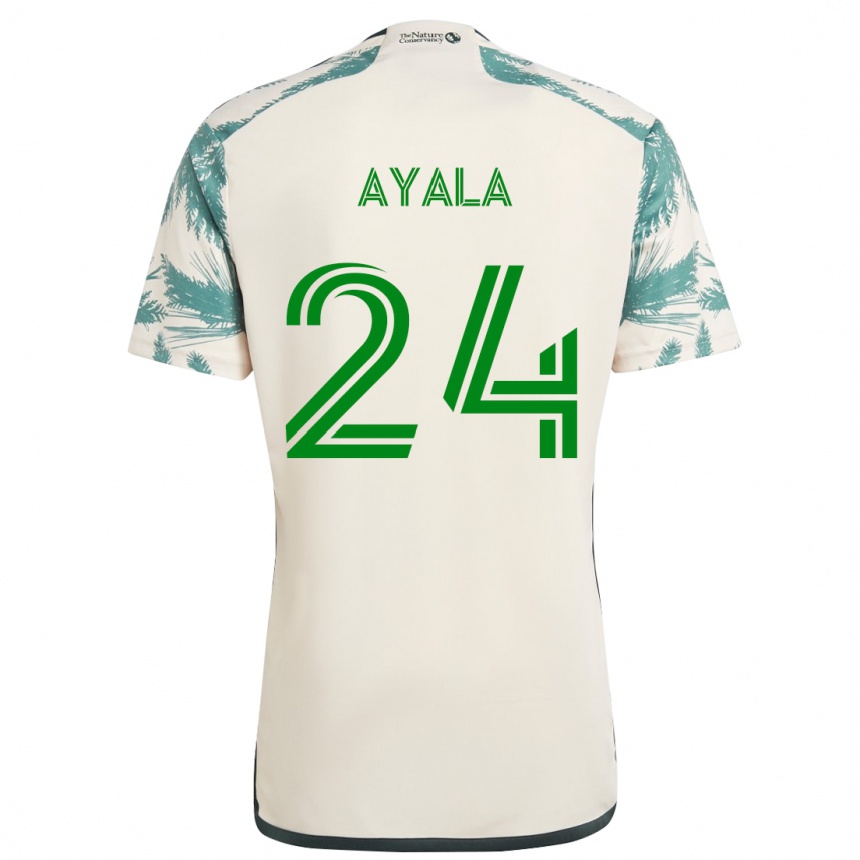 Gyermek Labdarúgás David Ayala #24 Bézs Barna Idegenbeli Jersey 2024/25 Mez Póló Ing