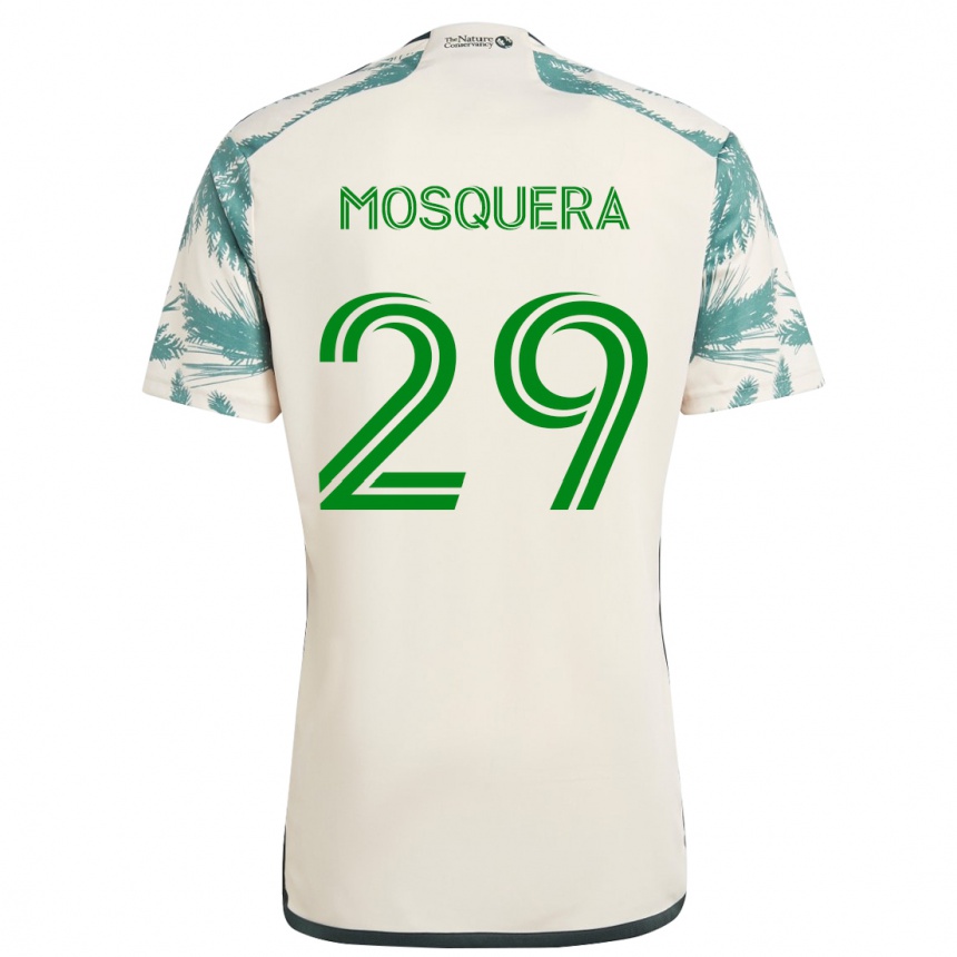 Gyermek Labdarúgás Juan David Mosquera #29 Bézs Barna Idegenbeli Jersey 2024/25 Mez Póló Ing