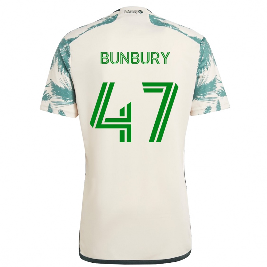 Gyermek Labdarúgás Mataeo Bunbury #47 Bézs Barna Idegenbeli Jersey 2024/25 Mez Póló Ing