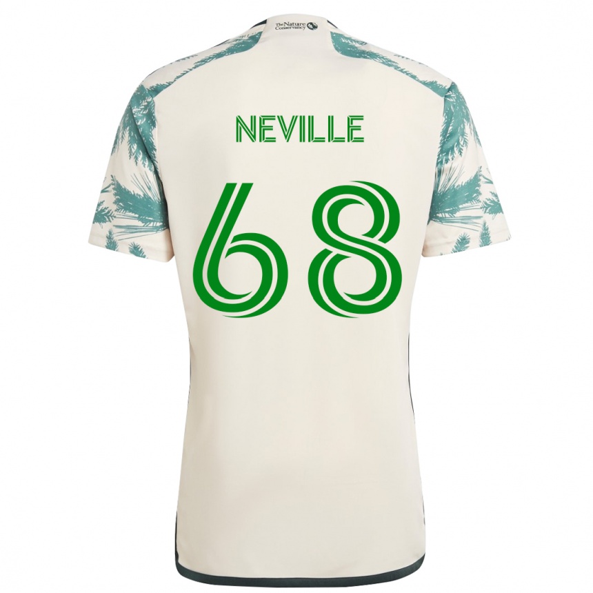 Gyermek Labdarúgás Harvey Neville #68 Bézs Barna Idegenbeli Jersey 2024/25 Mez Póló Ing