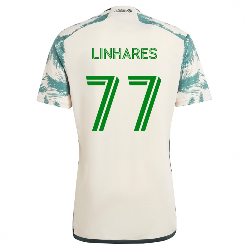 Gyermek Labdarúgás Kyle Linhares #77 Bézs Barna Idegenbeli Jersey 2024/25 Mez Póló Ing