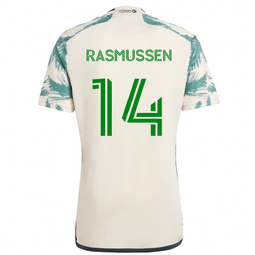 Gyermek Labdarúgás Justin Rasmussen #14 Bézs Barna Idegenbeli Jersey 2024/25 Mez Póló Ing