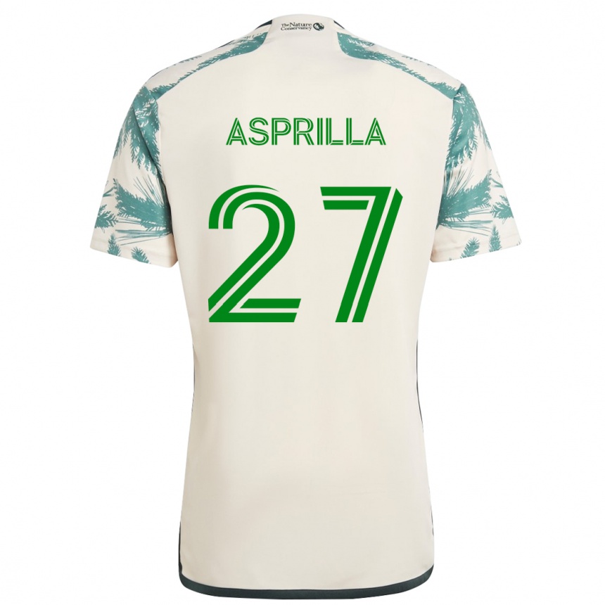 Gyermek Labdarúgás Dairon Asprilla #27 Bézs Barna Idegenbeli Jersey 2024/25 Mez Póló Ing