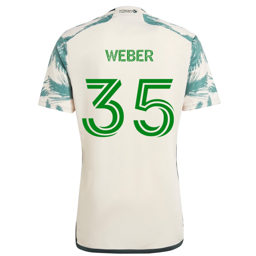 Gyermek Labdarúgás Tristan Weber #35 Bézs Barna Idegenbeli Jersey 2024/25 Mez Póló Ing