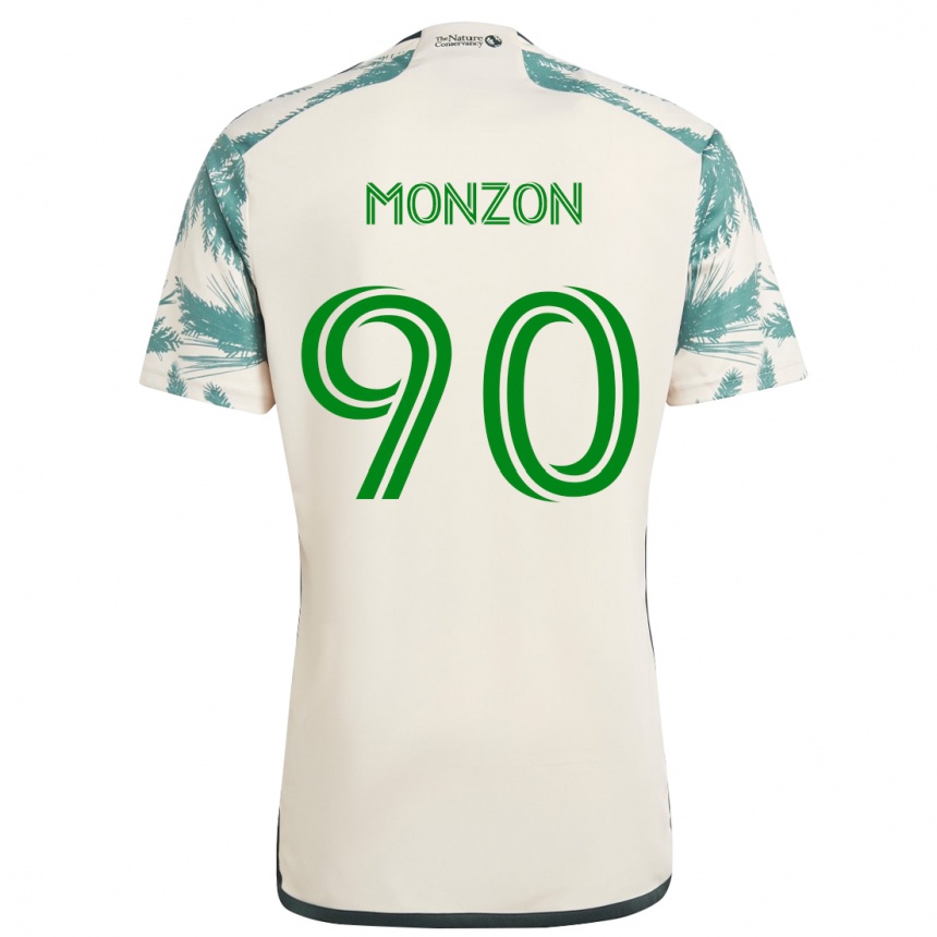 Gyermek Labdarúgás Florián Monzón #90 Bézs Barna Idegenbeli Jersey 2024/25 Mez Póló Ing