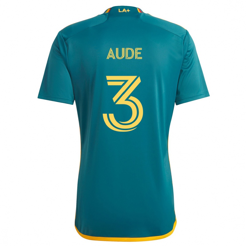 Gyermek Labdarúgás Julián Aude #3 Green Yellow Idegenbeli Jersey 2024/25 Mez Póló Ing