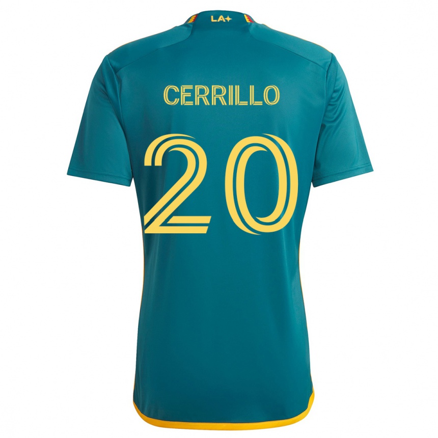 Gyermek Labdarúgás Edwin Cerrillo #20 Green Yellow Idegenbeli Jersey 2024/25 Mez Póló Ing