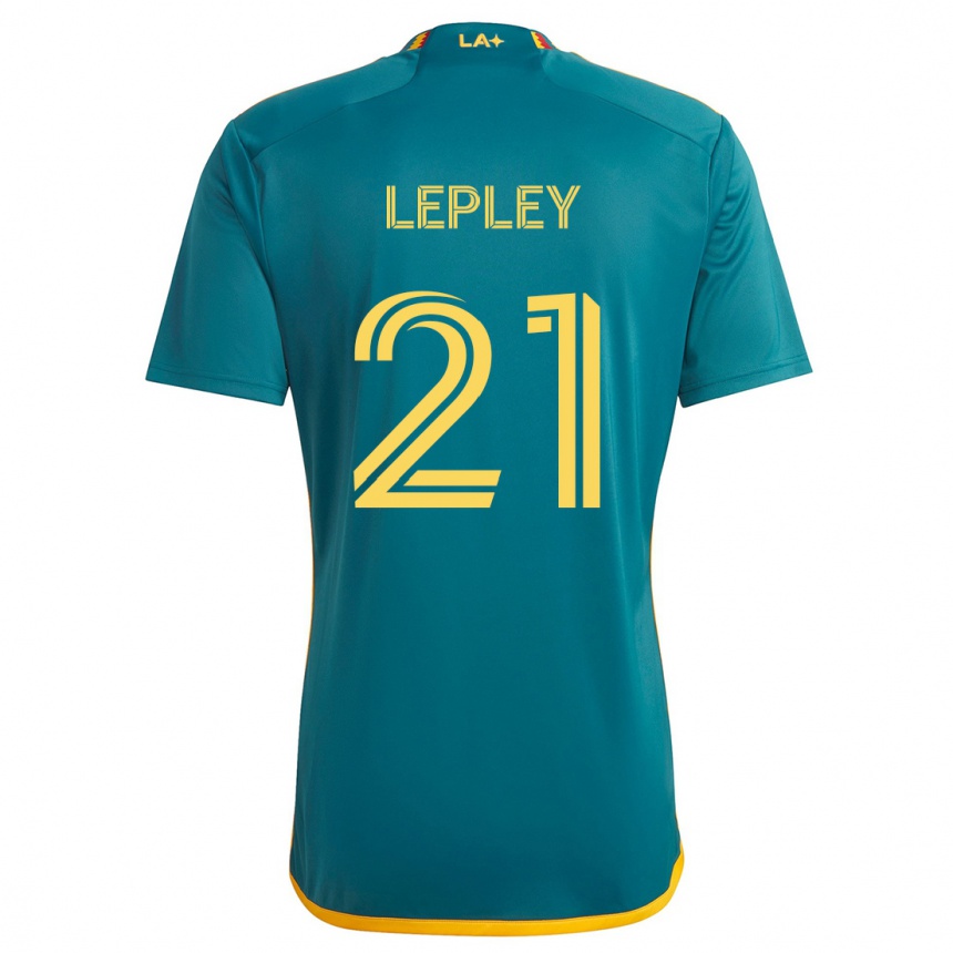 Gyermek Labdarúgás Tucker Lepley #21 Green Yellow Idegenbeli Jersey 2024/25 Mez Póló Ing