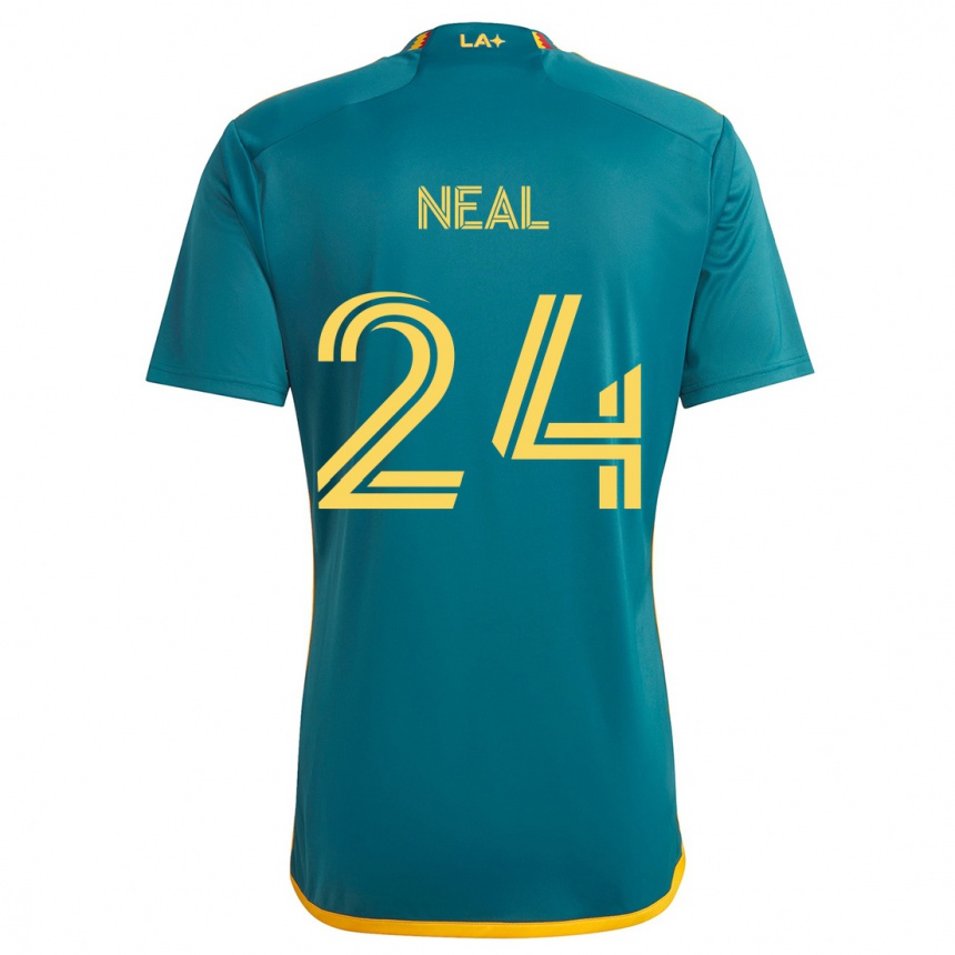 Gyermek Labdarúgás Jalen Neal #24 Green Yellow Idegenbeli Jersey 2024/25 Mez Póló Ing