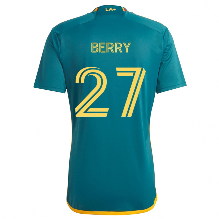 Gyermek Labdarúgás Miguel Berry #27 Green Yellow Idegenbeli Jersey 2024/25 Mez Póló Ing