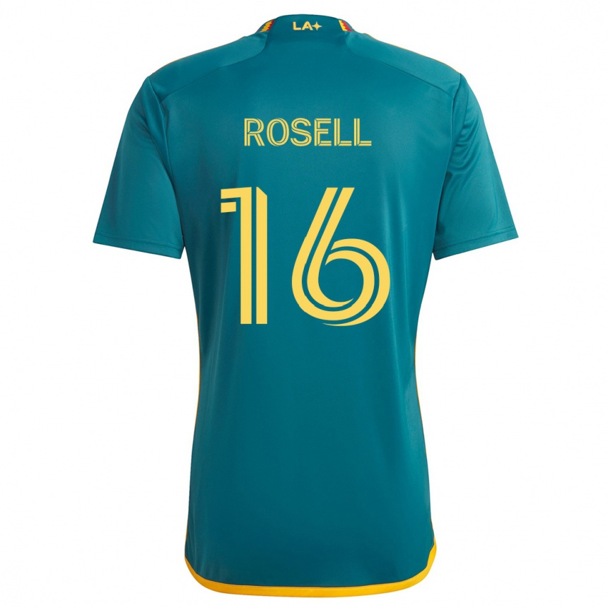 Gyermek Labdarúgás Uri Rosell #16 Green Yellow Idegenbeli Jersey 2024/25 Mez Póló Ing