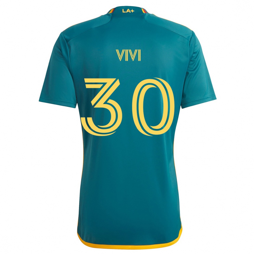 Gyermek Labdarúgás Gino Vivi #30 Green Yellow Idegenbeli Jersey 2024/25 Mez Póló Ing