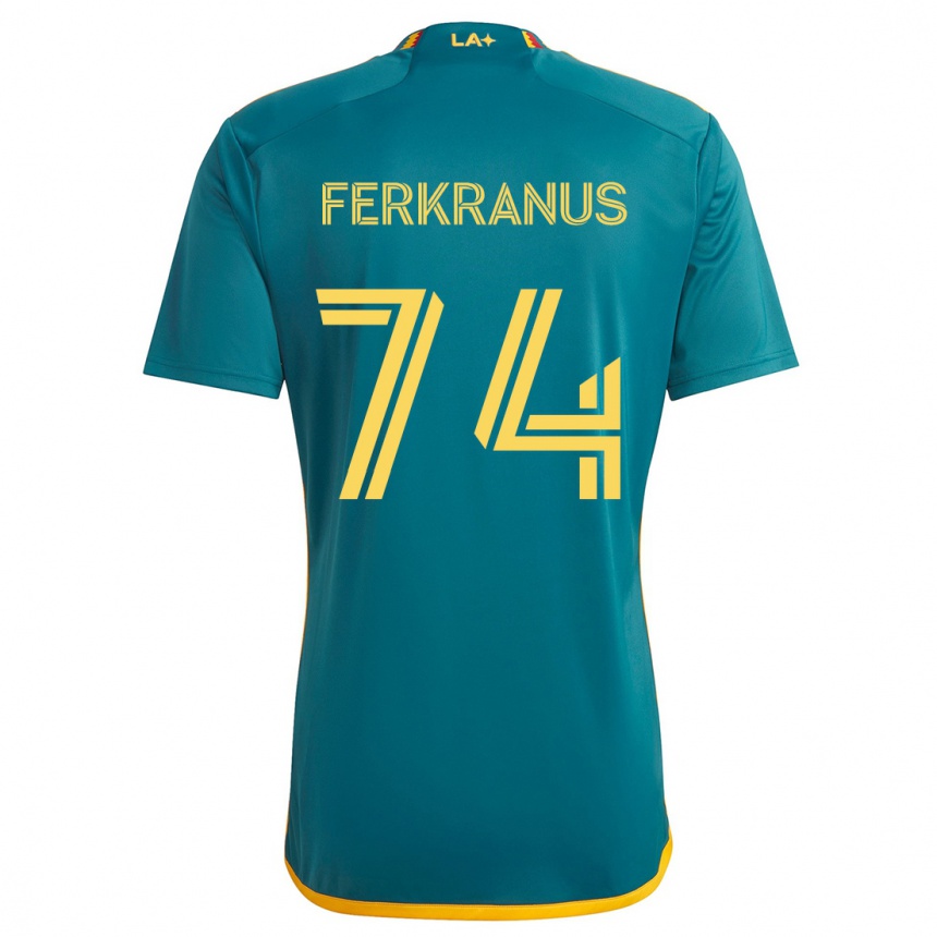 Gyermek Labdarúgás Marcus Ferkranus #74 Green Yellow Idegenbeli Jersey 2024/25 Mez Póló Ing