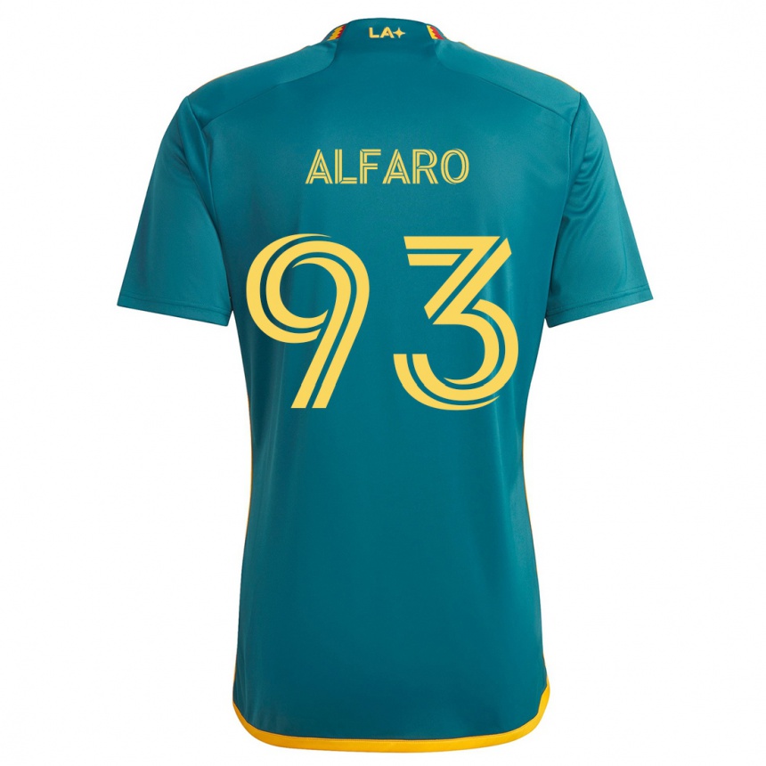 Gyermek Labdarúgás Tony Alfaro #93 Green Yellow Idegenbeli Jersey 2024/25 Mez Póló Ing