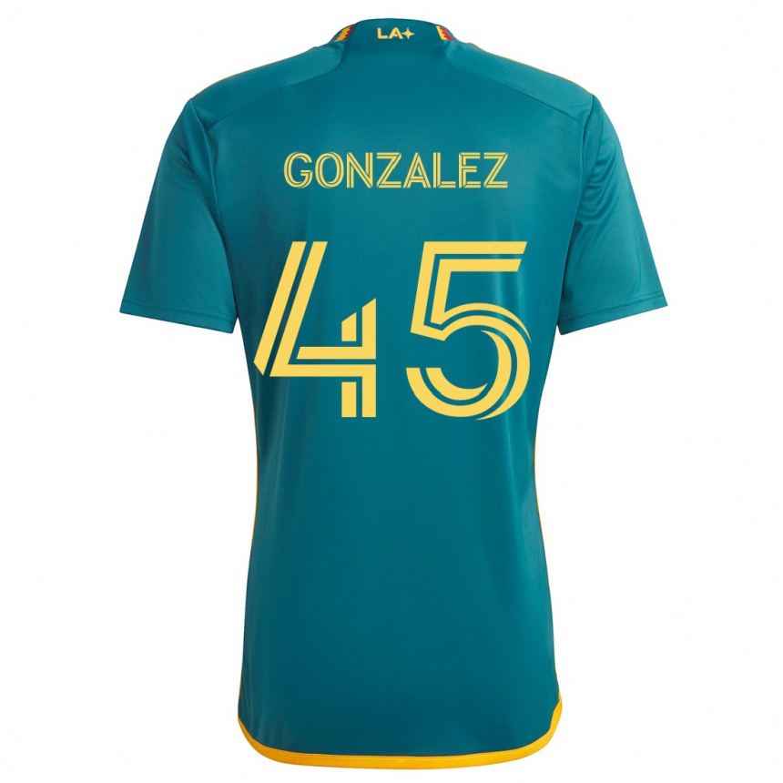 Gyermek Labdarúgás Adrián González #45 Green Yellow Idegenbeli Jersey 2024/25 Mez Póló Ing